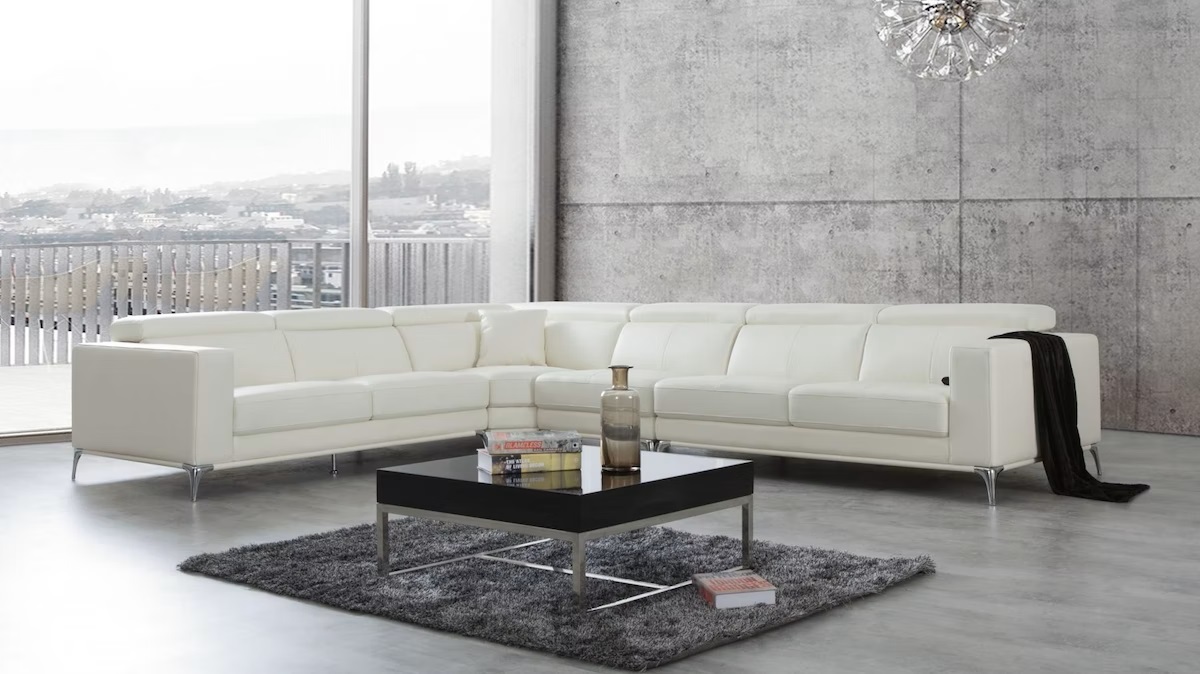 white leather corner sofa