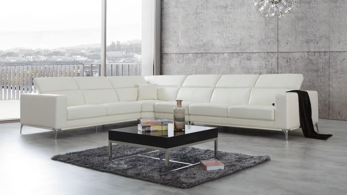 white leather corner sofa