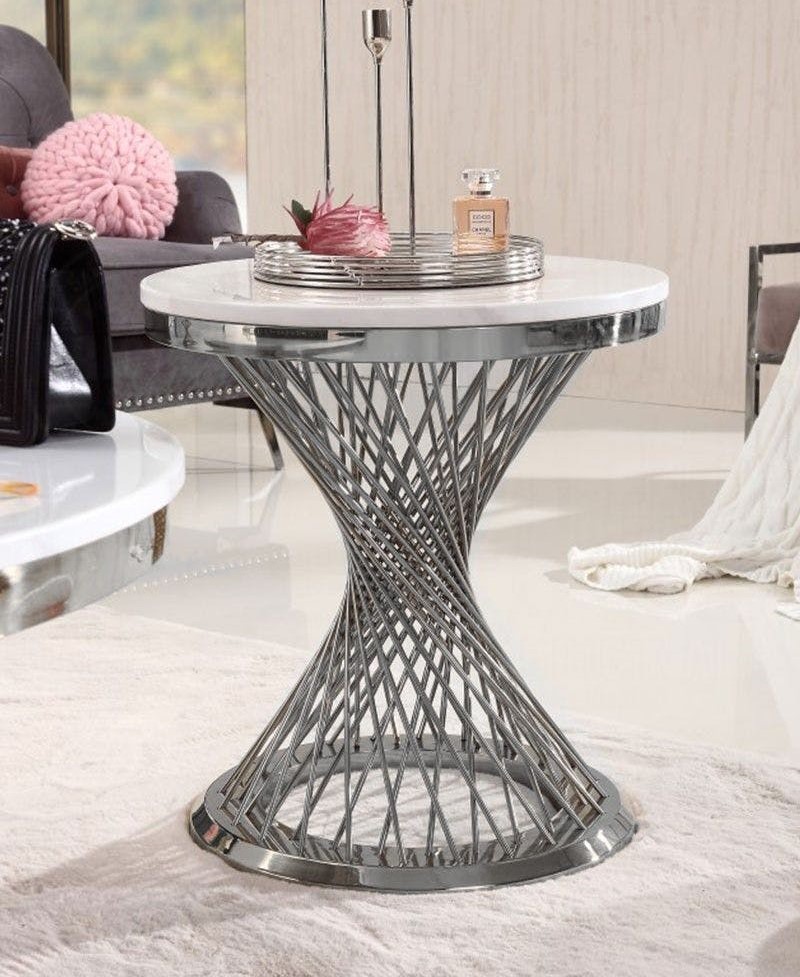 silver spiral coffee table